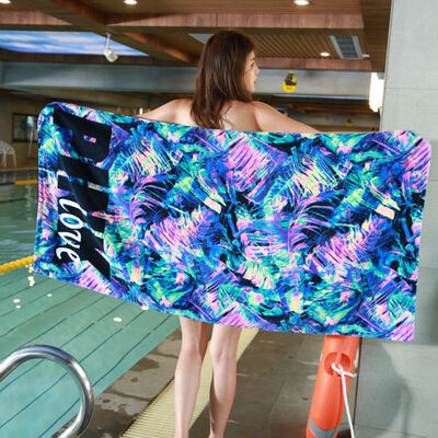 comprar 70x140cm Impresión de borde a borde 100% de algodón Toalla de playa en la playa Fabricación en línea