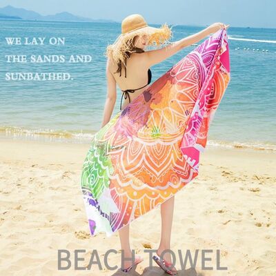 Buy Customizable Microfiber Sand Free Beach Towel Skin Friendly With Waffle Fabric online manufacture