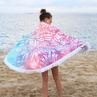 Mua Cotton thoải mái Bàn khăn bãi biển tròn ẩm chống ẩm Bàn khăn bãi biển tùy chỉnh sản xuất trực tuyến