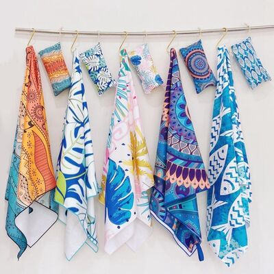 Αγορά Χωρίς άμμο και γρήγορα στεγνό Custom Microfiber Beach Towels Suede ύφασμα διαδικτυακή κατασκευή