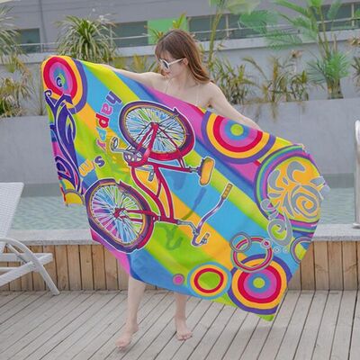 Beli Handuk Mikrofiber Custom Printed untuk Pantai dan Kolam Renang pembuatan online