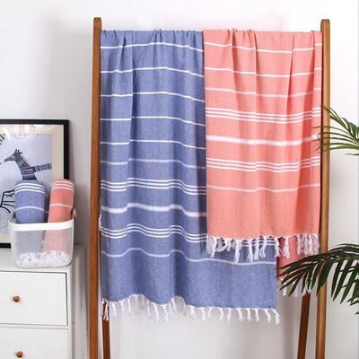 Beli Tassel Beach Towel Ringan Custom Turkish Cotton Beach Towel Hipoallergenic pembuatan online