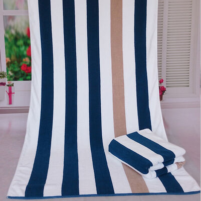 comprar Material de algodón 100% Toallas de playa azul y blanco Lavables personalizadas Fabricación en línea