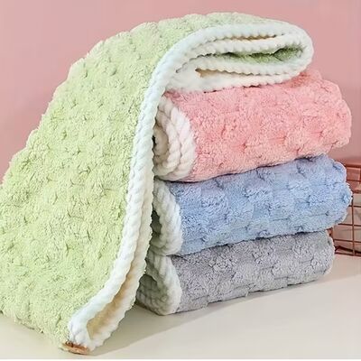 Mua Bọc đầu sấy nhanh dày gấp đôi ️ Máy khăn tóc siêu hấp thụ & mềm cho phụ nữ sản xuất trực tuyến