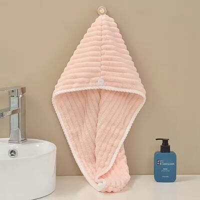 kopen Aanpasbare grootte Koralenvoet Microfiber haar handdoek Verminder fris snel droog haar cap online vervaardiging