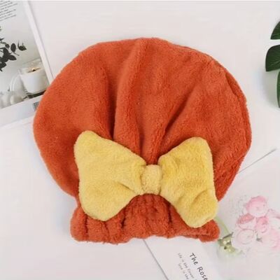 acheter Serviette enveloppante pour cheveux avec nœud papillon, super douce, absorbante et à séchage rapide pour femmes, en polaire corail de qualité supérieure fabrication en ligne