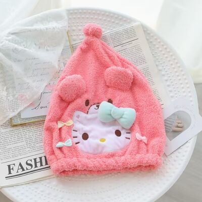 kaufen Sanrio Cute Cartoon Haartrocknungsmütze Flauschig, schnell trocknen und antistatisch Online-Herstellung