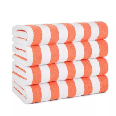 comprar Blanco brillante Vibrante de hilo de rayas teñidas Familiar-amigable Toalla de playa grande y toalla de cabana Fabricación en línea