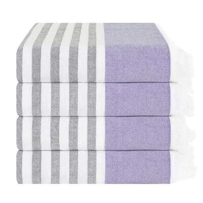 comprar Toalha de praia boêmica de 350 gramas com listras artísticas e franjas decorativas Fabricação em linha