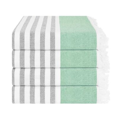 kopen Een premium high-GSM tassel strandhanddoek gemaakt van 100% katoen met een fluwelen voor- en rug, dik, absorberend, stijlvol en perfect voor vakanties en reizen aan het zwembad. online vervaardiging