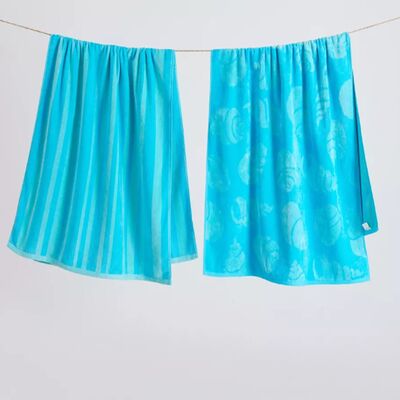 comprar Toalla de playa de lujo para dos personas con superficie de velour de algodón ultrasuave y reverso de algodón rizado de secado rápido - Toalla compartida extragrande de 30x60 para parejas Fabricación en línea