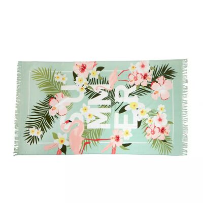 buy Vibrant Floral Palm Print Ultra Absorbent 100% Cotton Oversized Beach Towel for Pool and Vacation online manufacture