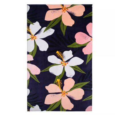 comprare Telo da spiaggia in velour ultra leggero e morbido con vivaci stampe floreali tropicali per un'asciugatura rapida e prestazioni altamente assorbenti fabbricazione online