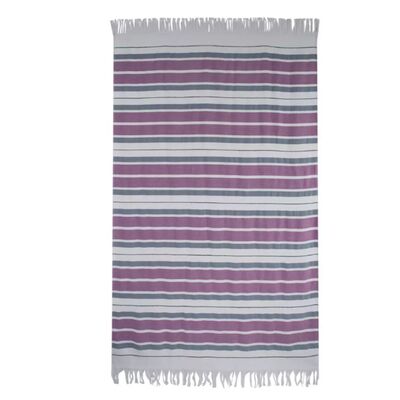 comprar Toalla de playa ligera de algodón turco con elegante flecos y suaves tonos lavanda para un estilo bohemio-chic Fabricación en línea