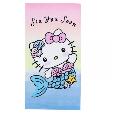 kupować Ręcznik plażowy z kapturem Hello Kitty Deluxe z pełnym zamkiem błyskawicznym z przodu, zintegrowaną kieszenią i szybkoschnącą mikrofibrą produkcja online