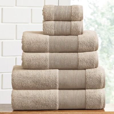 comprar Juego de toallas de algodón antimicrobiano de 6 piezas con iones de plata, de secado rápido y resistente al cloro para gimnasios y piscinas Fabricación en línea