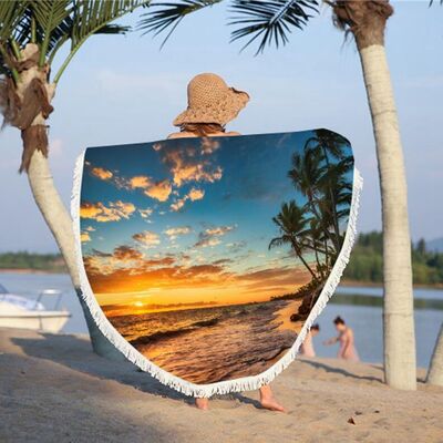 Microfiber Sand Resistant Beach Towel Circle Quick Dry Beach Towel Washable