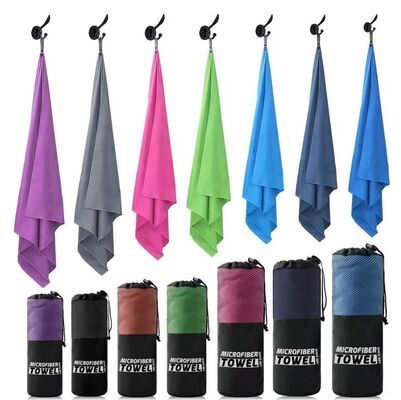 Quick Dry Travel Microfiber Towel Thin And Lightweight Space Saving With Bag