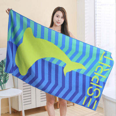 Odor Resistant Patterned Microfiber Towel Multi Surface Custom Printed Beach Towel