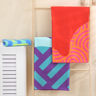 Microfiber Terry Fabric Custom Printed Beach Towels Soft Touch Antibacterial