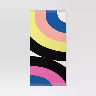 Compact Travel Beach Towel – Reversible 100% Cotton Velour and Terry for Quick-Dry, Lightweight Summer Adventures