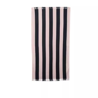 Quick-Drying Lightweight Nautical Stripe Beach Towel with Customizable Size for Travel and Beach Days