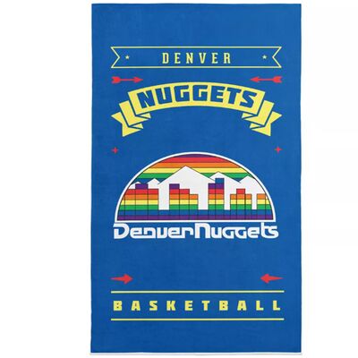 Toalla de playa del Campeonato de Denver Nuggets con tela de microfibra de secado rápido y diseño de horizonte de una milla de altura
