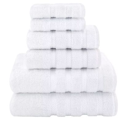 Ensemble durable de 6 serviettes en coton avec bordure Dobby et poids 400gm-650gm pour les environnements à forte utilisation