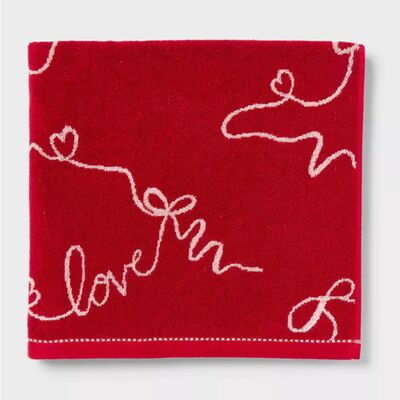 600gsm Valentine's Day Custom Couple's Initials Turkish Cotton Towel Set for Romantic Bathroom Decor